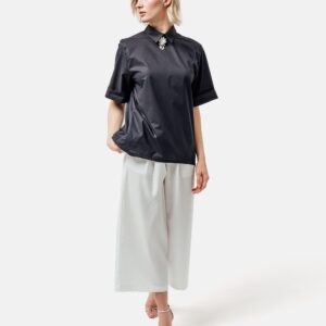 Fayre - Bluse aus Baumwolle mit abnehmbarer Perlen Brosche
