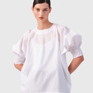 Ildiko - Kurzarm Bluse aus Baumwolle