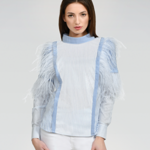 Astrit - Bluse mit abnehmbaren Federn