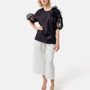 Gabyre - Bluse mit Blumenapplikationen