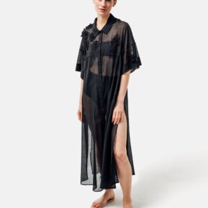 Gagare - Kaftankleid mit Blumenapplikationen