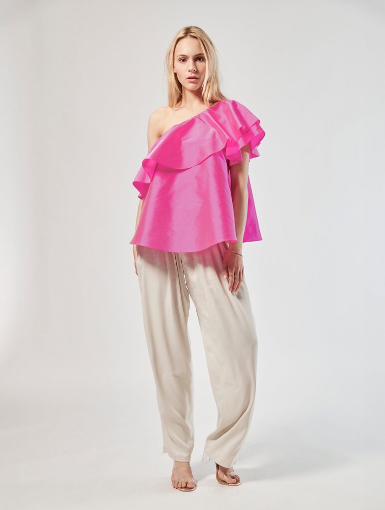 Fenja - One-Shoulder Top aus Seide