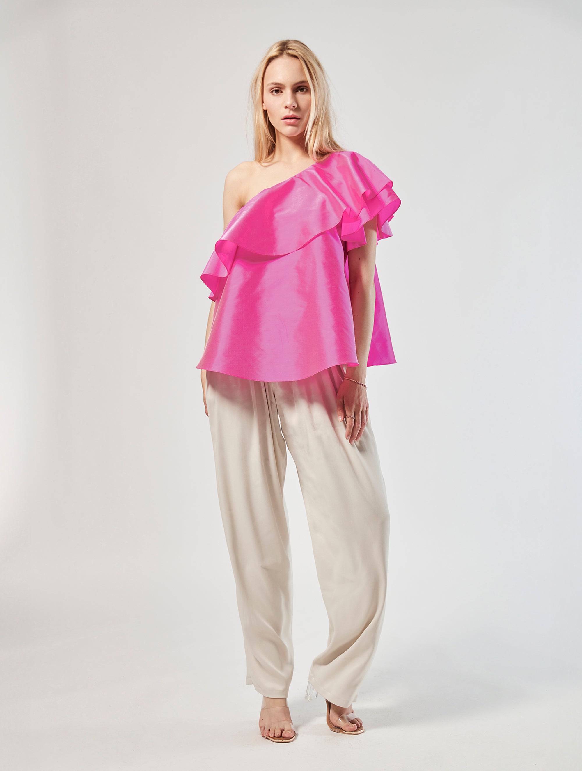 Fenja - One-Shoulder Top aus Seide