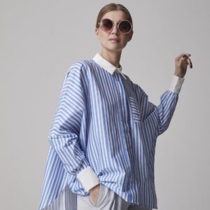 Bella - Bluse mit Fledermausarm aus Baumwolle
