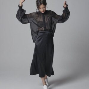 Babett - Langarm Bluse aus Chiffonseide