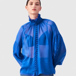 Babett - Langarm Bluse aus Chiffonseide
