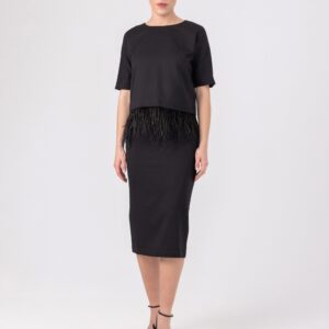 Alissa - Shirt mit abnehmbaren Federn
