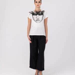 Antonia - T-Shirt mit abnehmbaren Federn