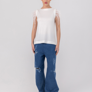 Anabel - Top mit abnehmbaren Federn
