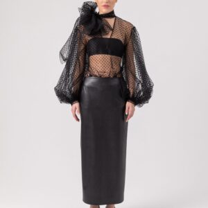 Jessy - Tüllbluse mit V-Ausschnitt
